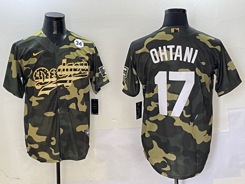Men Los Angeles Dodgers 17 Ohtani Camo Joint Name 2025 Nike MLB Jersey style 6